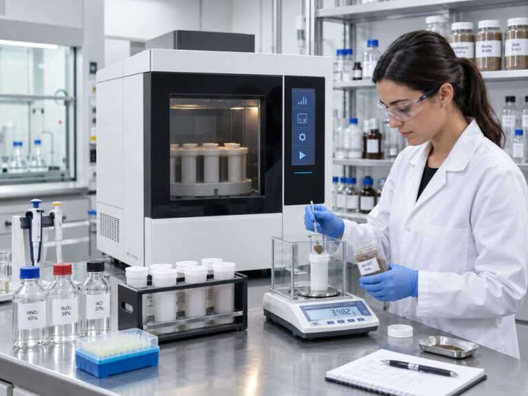 Extração assistida por micro-ondas aplicada ao preparo de amostras de alimentos para análise de aminas biogênicas e aminoácidos.